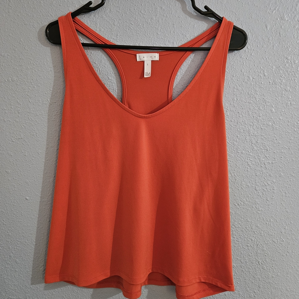 Leith Tank Top Women's Size L Burnt‎ Orange